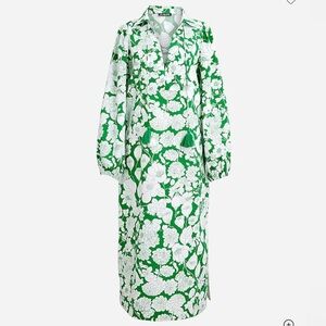 J. Crew V-neck Tunic Dress in Kelly Floral Cotton Poplin Size S